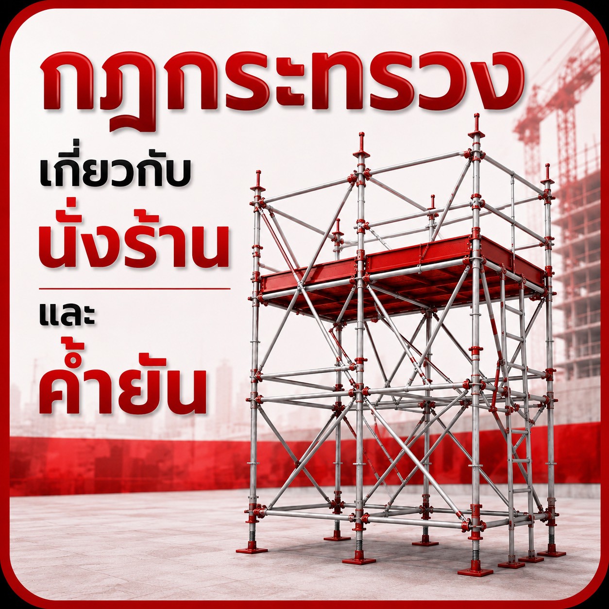 กฎกระทรวงฯ เกี่ยวกับนั่งร้านและค้ำยัน