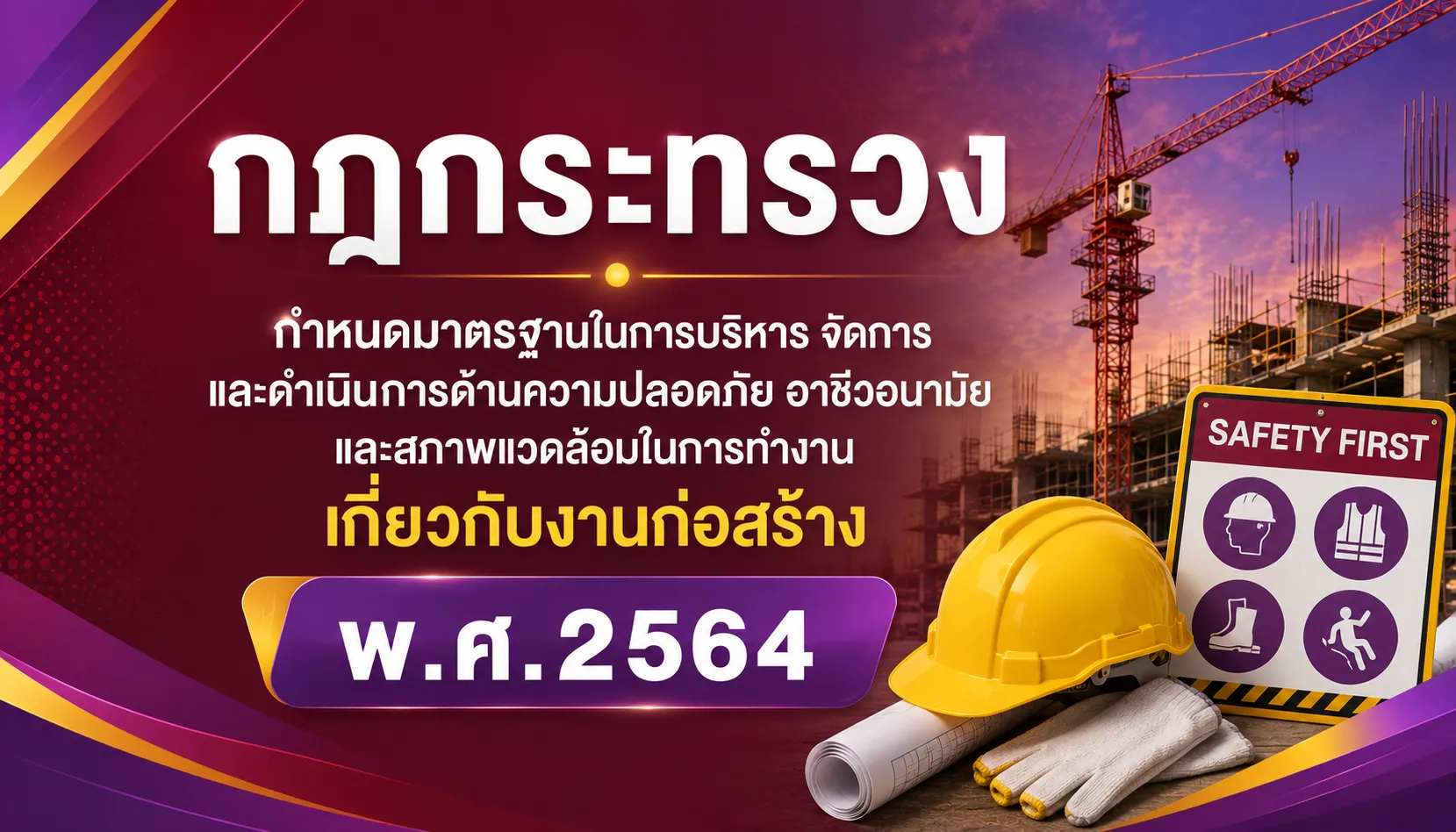 กฎกระทรวง กำหนดมาตรฐาน การทำงานเกี่ยวกับงานก่อสร้าง