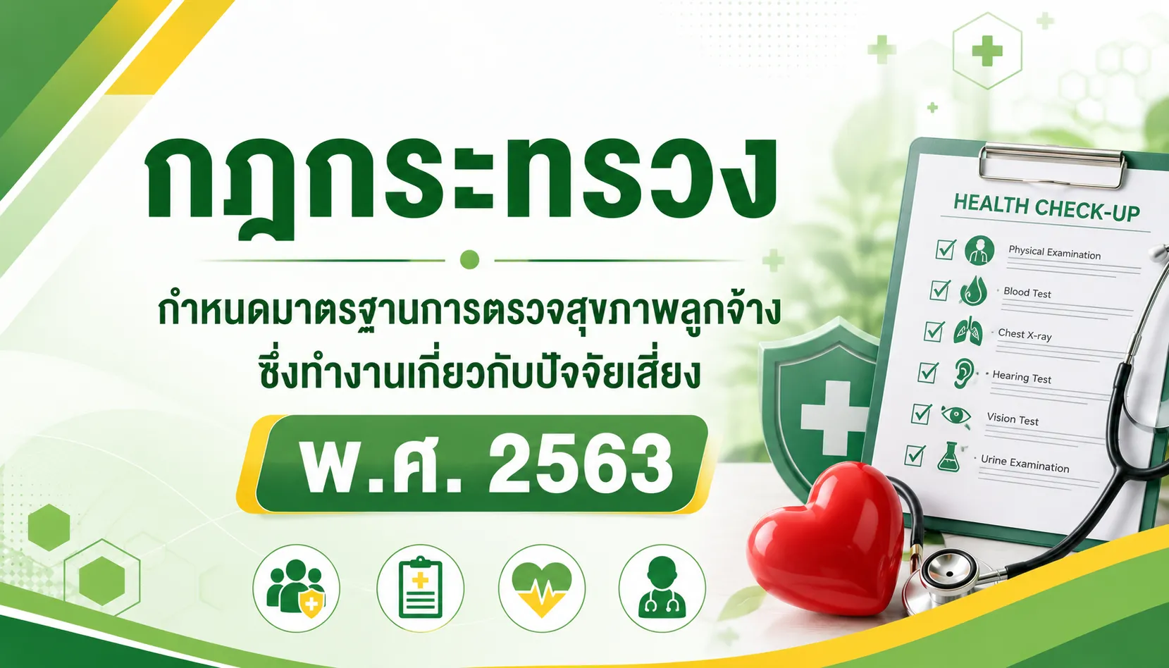 กำหนดมาตรฐานการตรวจสุขภาพลูกจ้างซึ่งทำงานเกี่ยวกับปัจจัยเสี่ยง
