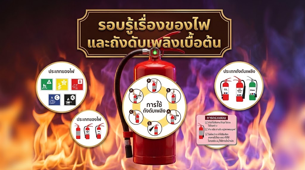 รอบรู้เรื่องของไฟและถังดับเพลิงเบื้องต้น